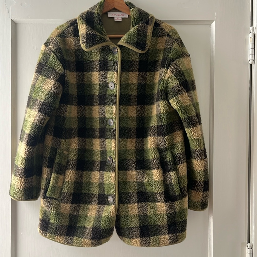 🍋✨Lisa says gah plaid Sherpa jacket size M/L